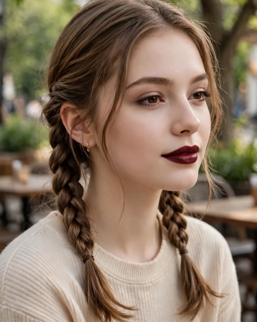 11. Low Pigtail Braids for Younger Students