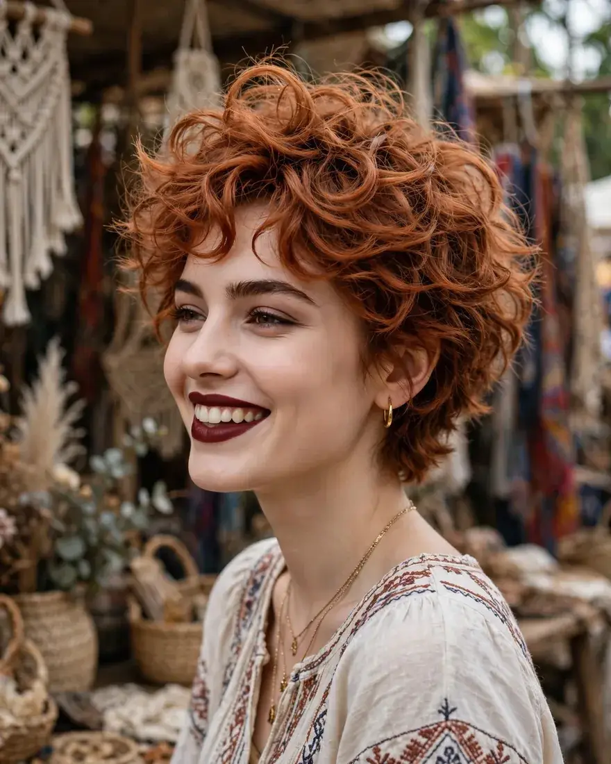 Messy Curls with Crown Volume
