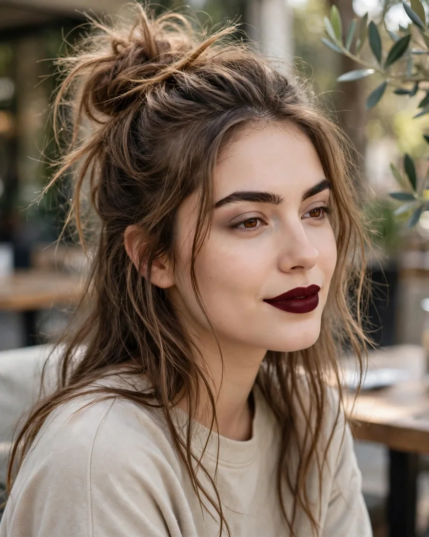Messy Half Up Bun Messy Half Up Bun