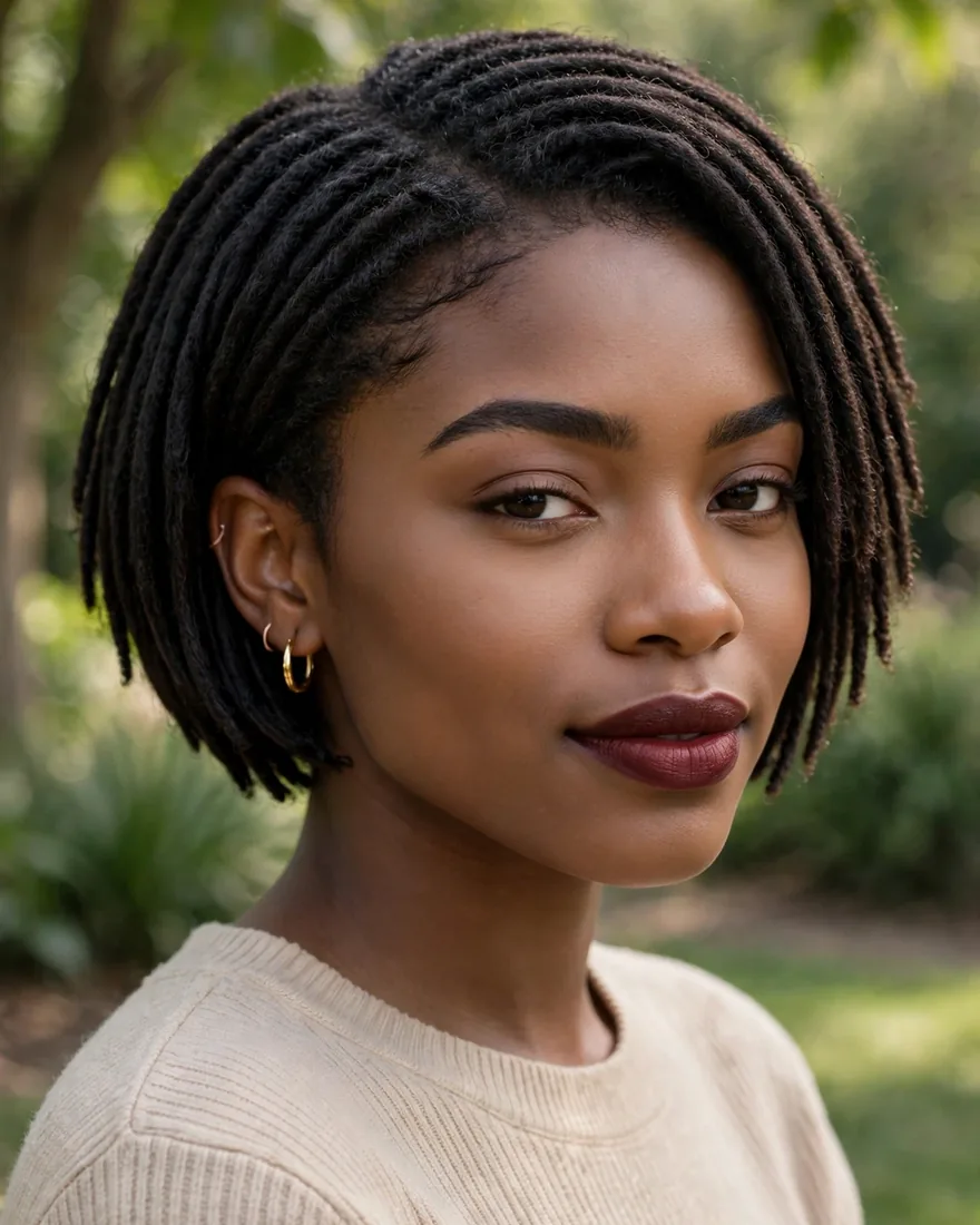 Neat and Tapered Loc Bob