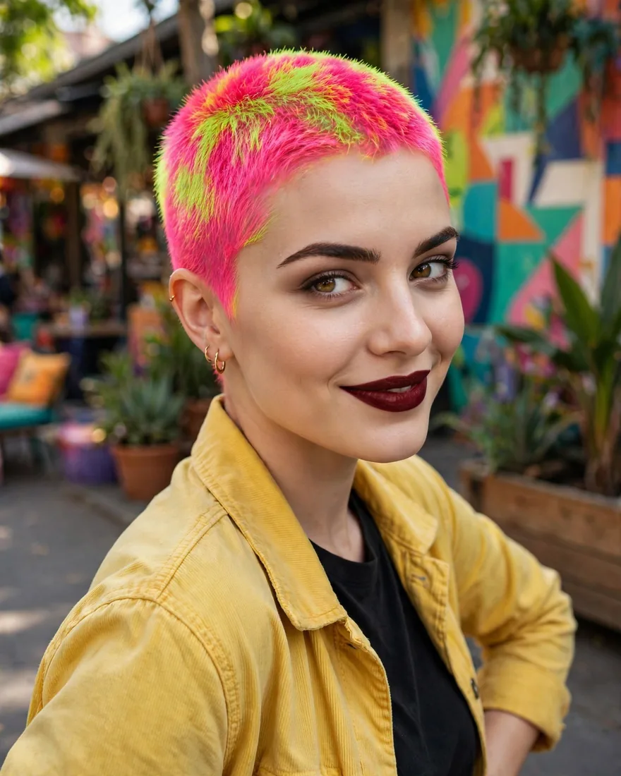 Neon Buzz Cut Women