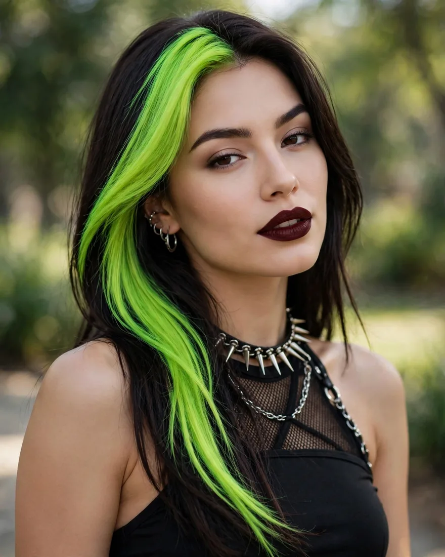 Neon Green Skunk Streaks