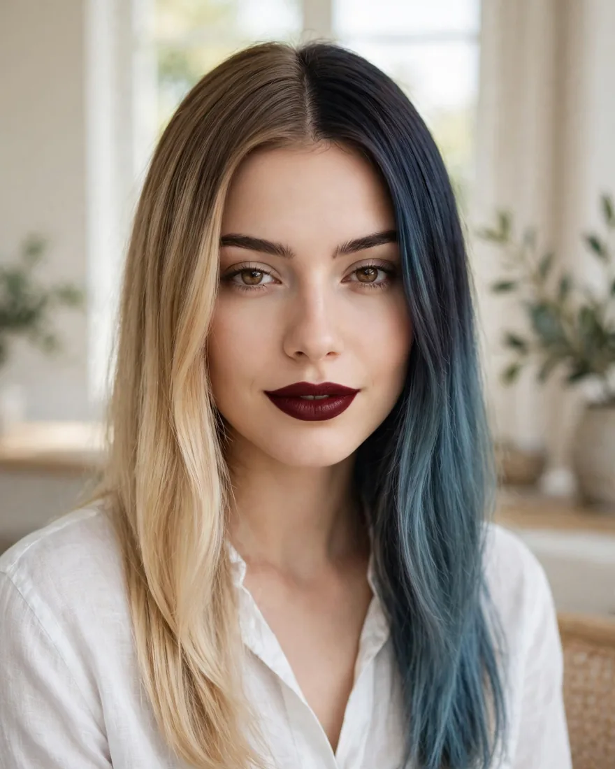 Ombre hybrid split gemini hairstyle