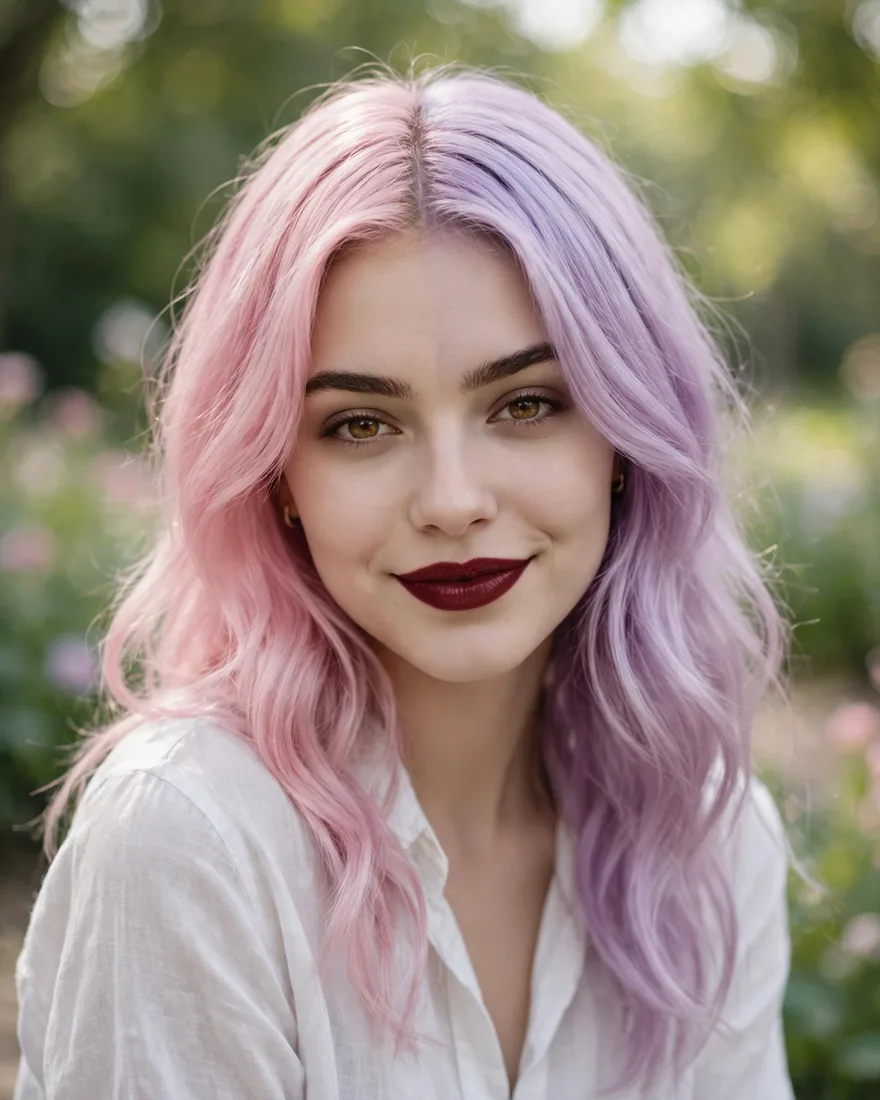 Pastel split gemini hairstyle