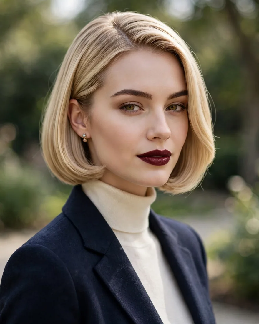 Polished Blonde Old Money Bob