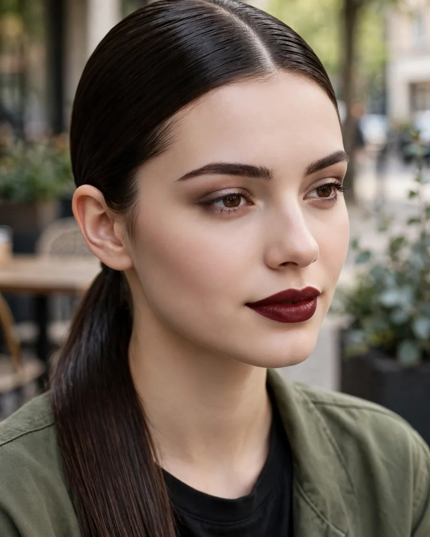 Sleek Middle-Part Pony