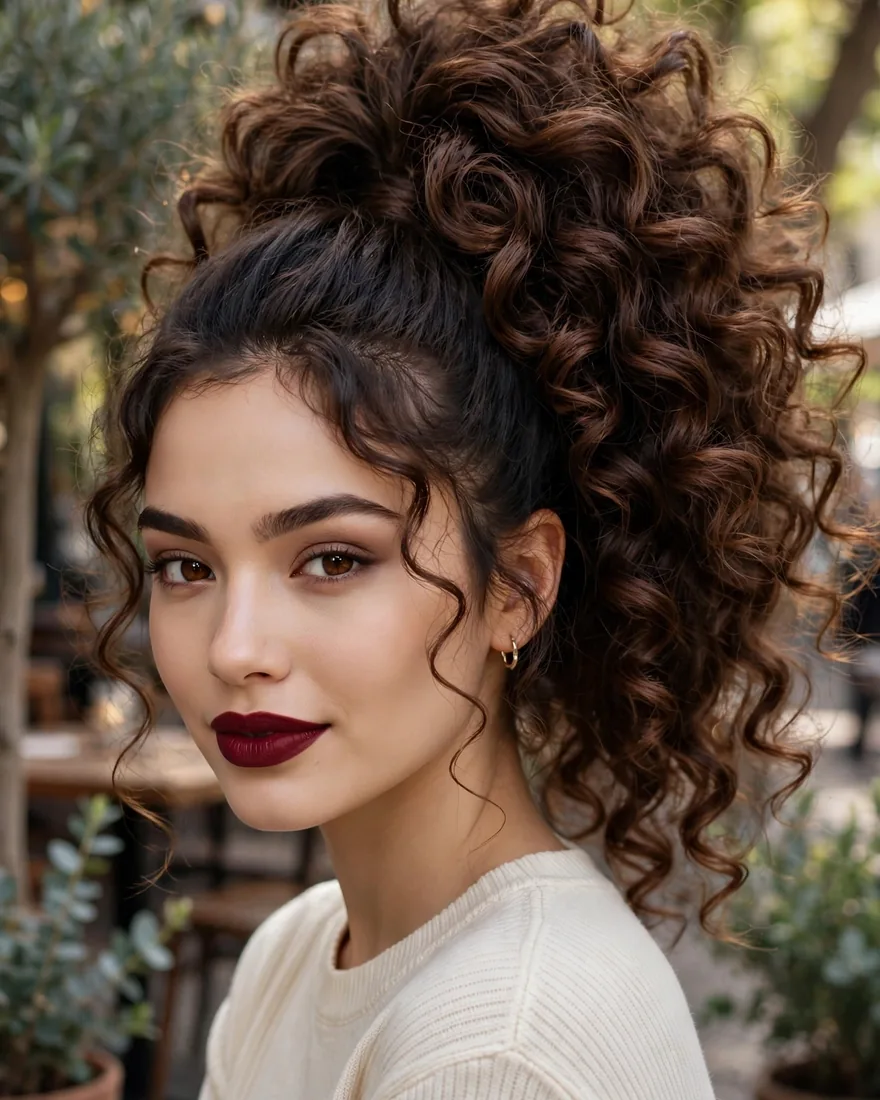 Voluminous Curly Ponytail