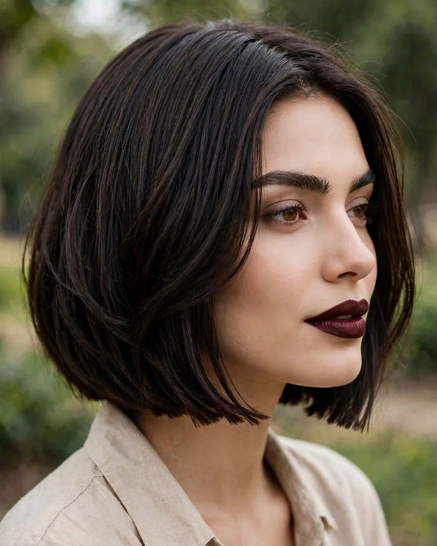 Razor Cut Bob With Blunt Ends