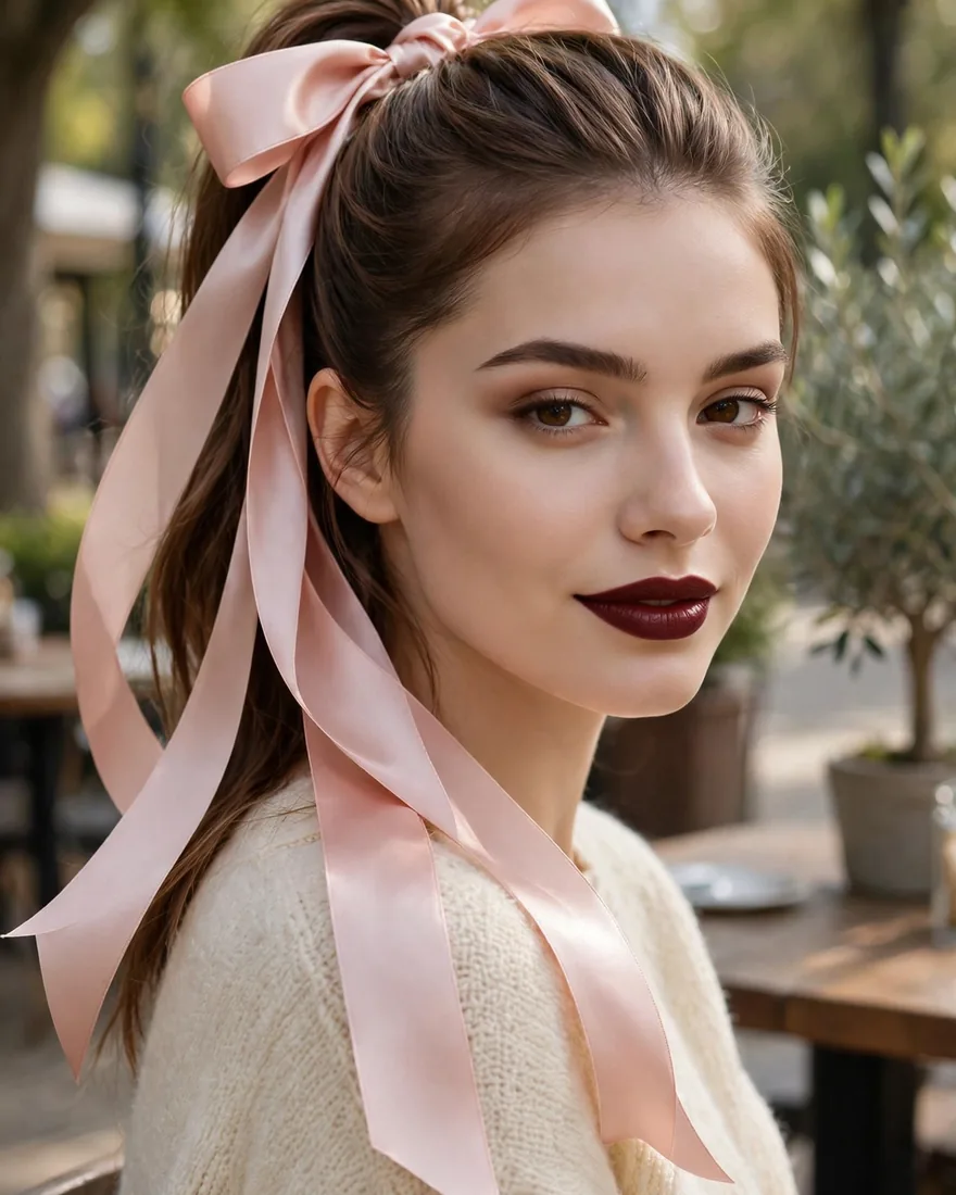 8. Ribbon Ponytail