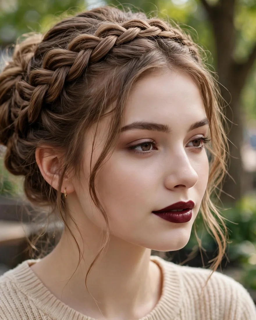4. Romantic Crowned Updo