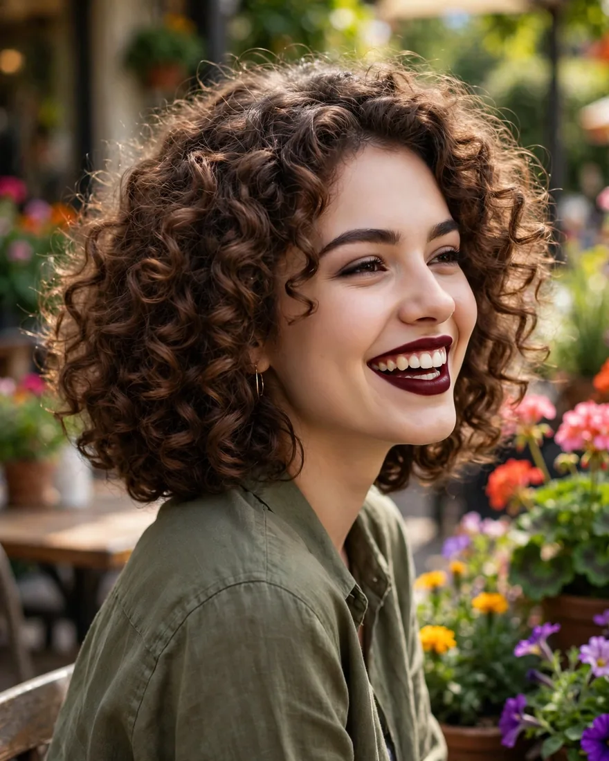 Rounded Curly Cut