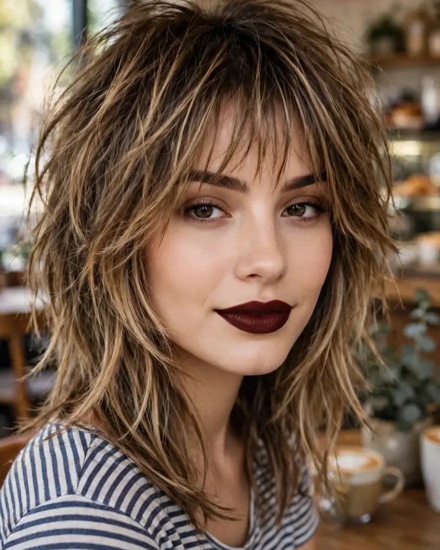 Shaggy Layers With Wispy Bangs