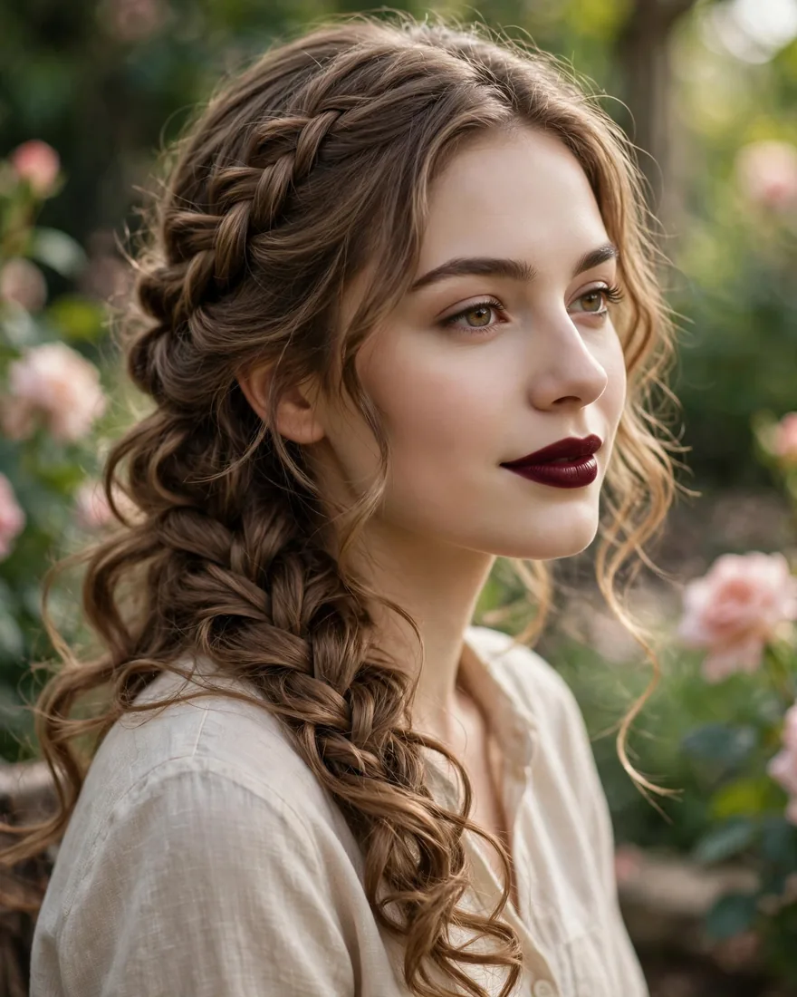Side Braid Soft Curls Side Braid Soft Curls