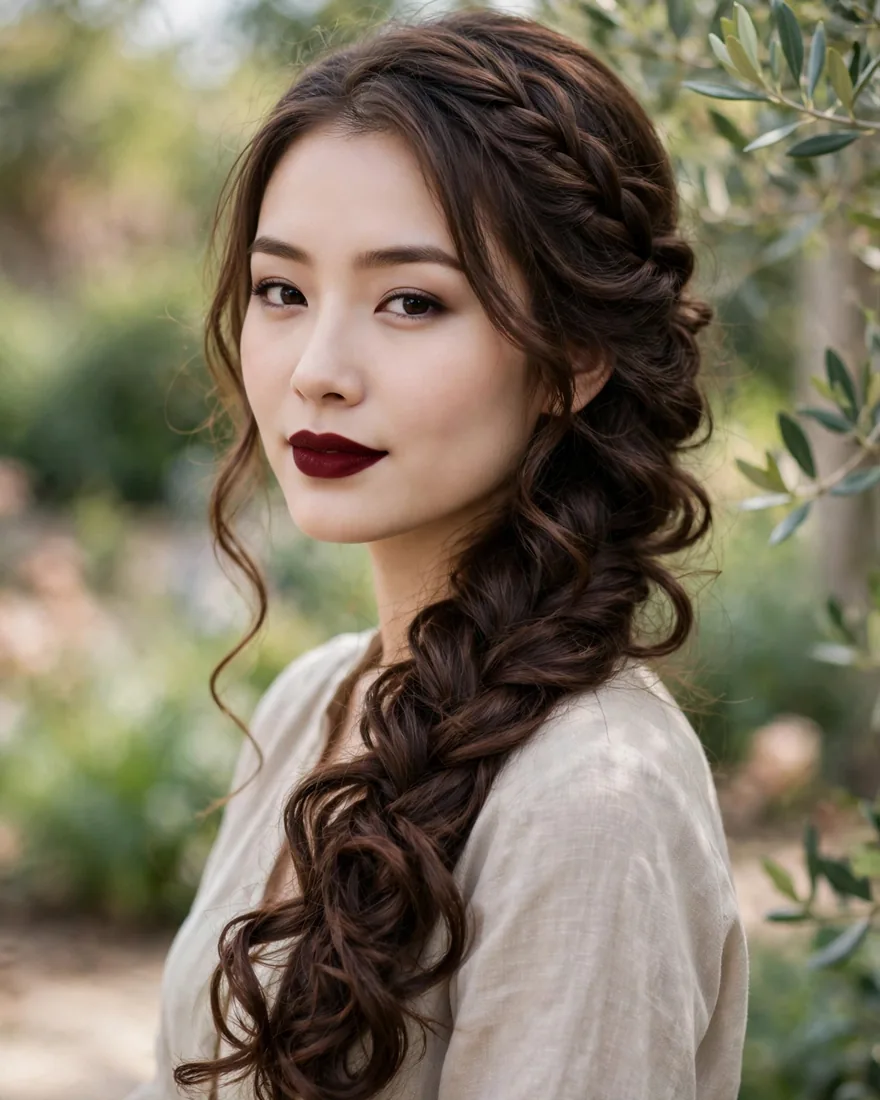 Side Braid Soft Curls