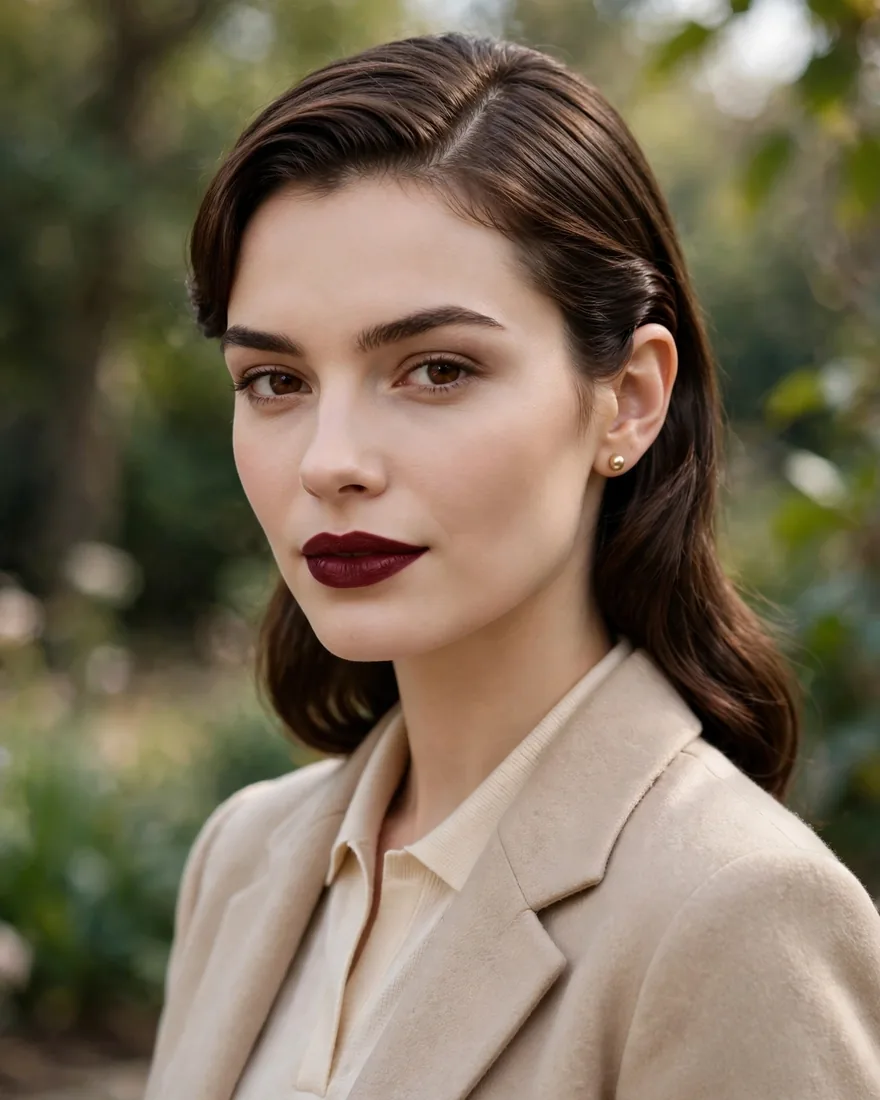 Side-Parted Brunette Tuck