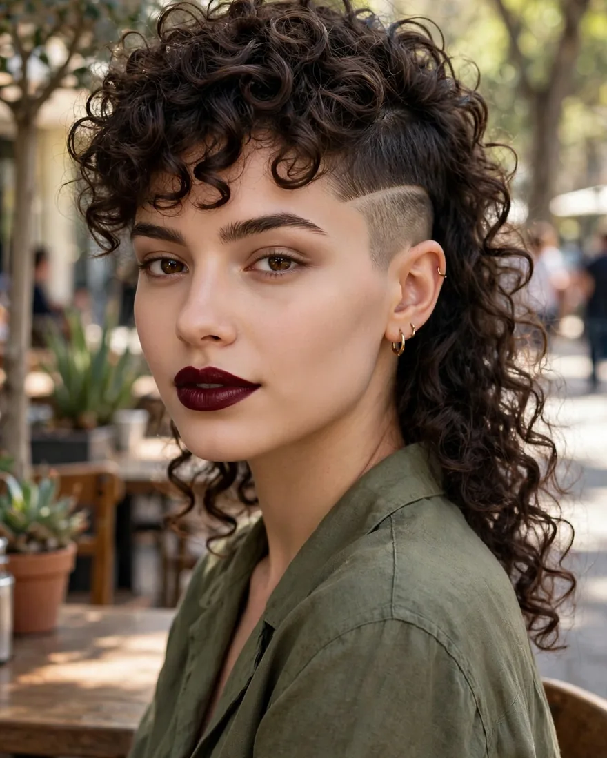 3. Curly Undercut Mullet