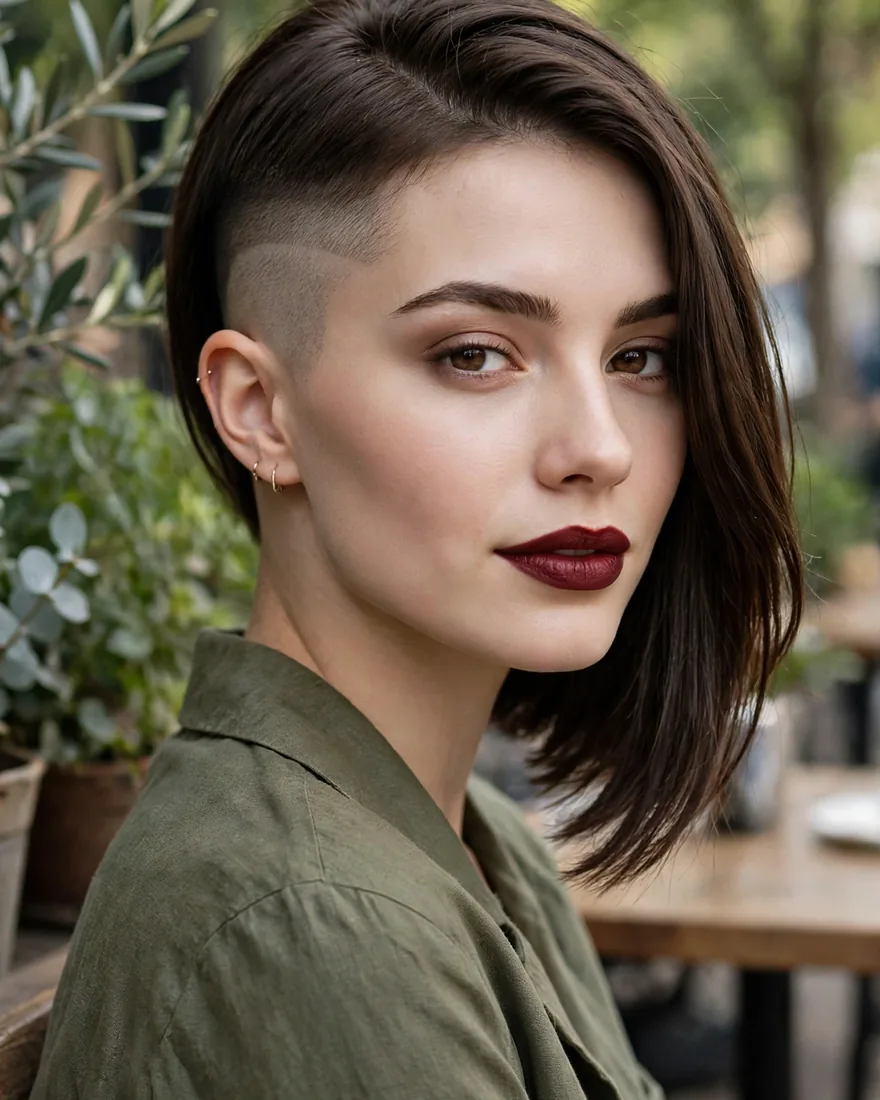 2. Long Bob With Deep Side Undercut
