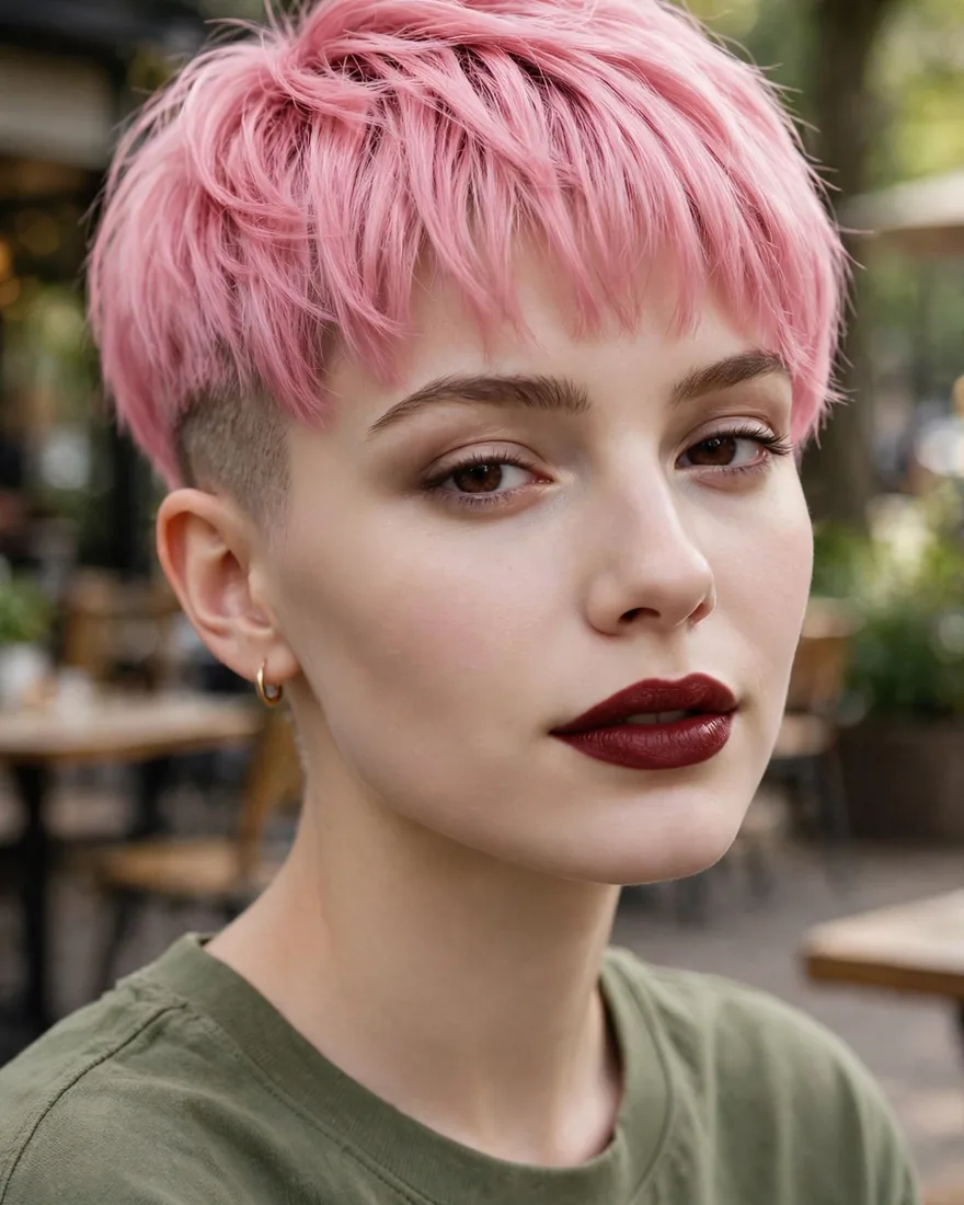 6. Pink Bixie With Bangs