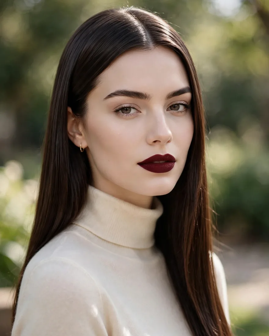 Simple Straight Brunette With High Shine