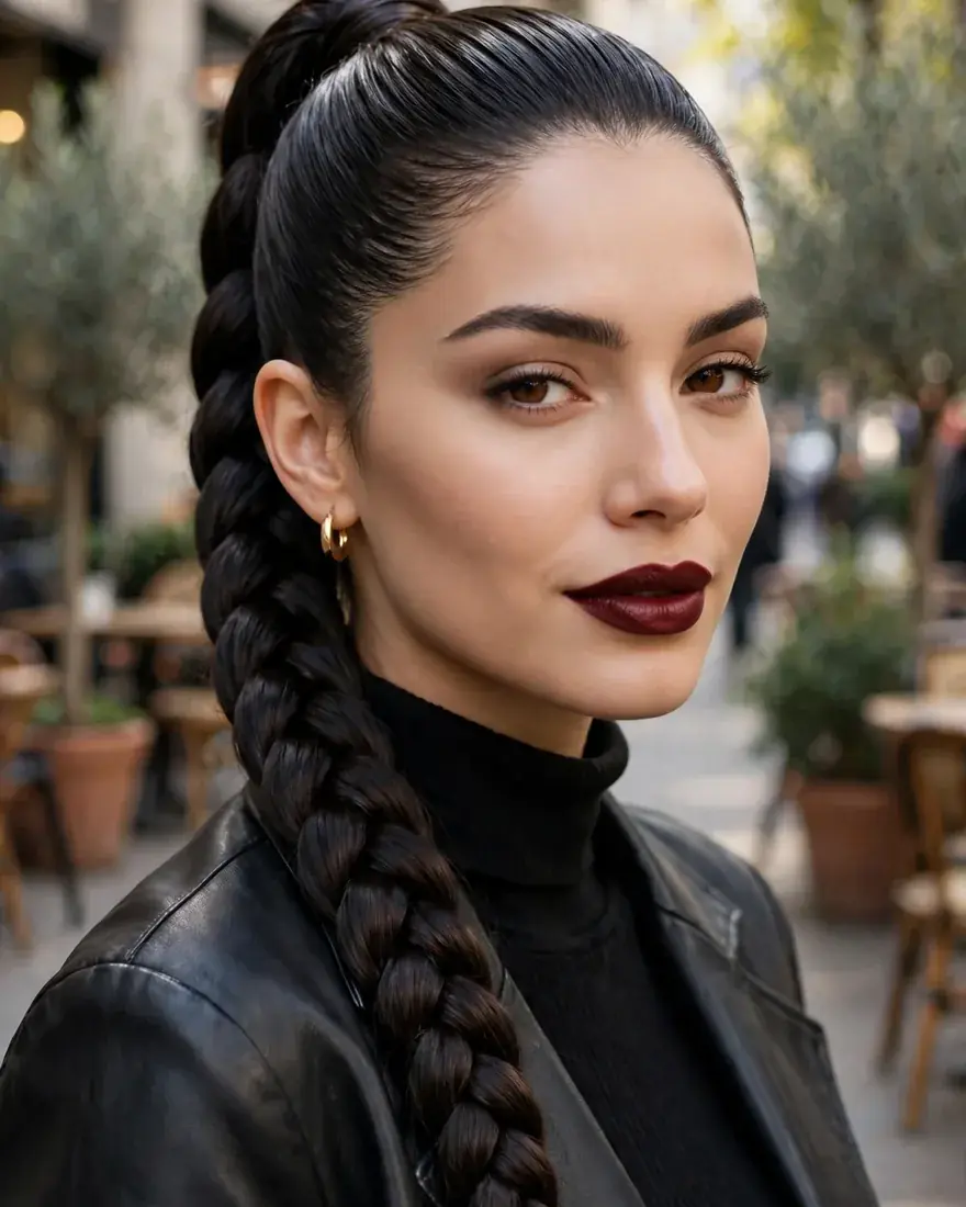 9. Sleek Braided Ponytail