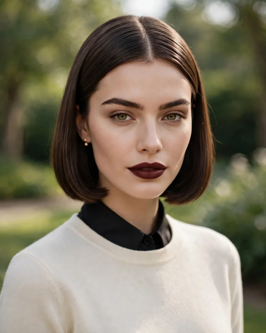 Sleek Center-Parted Old Money Bob