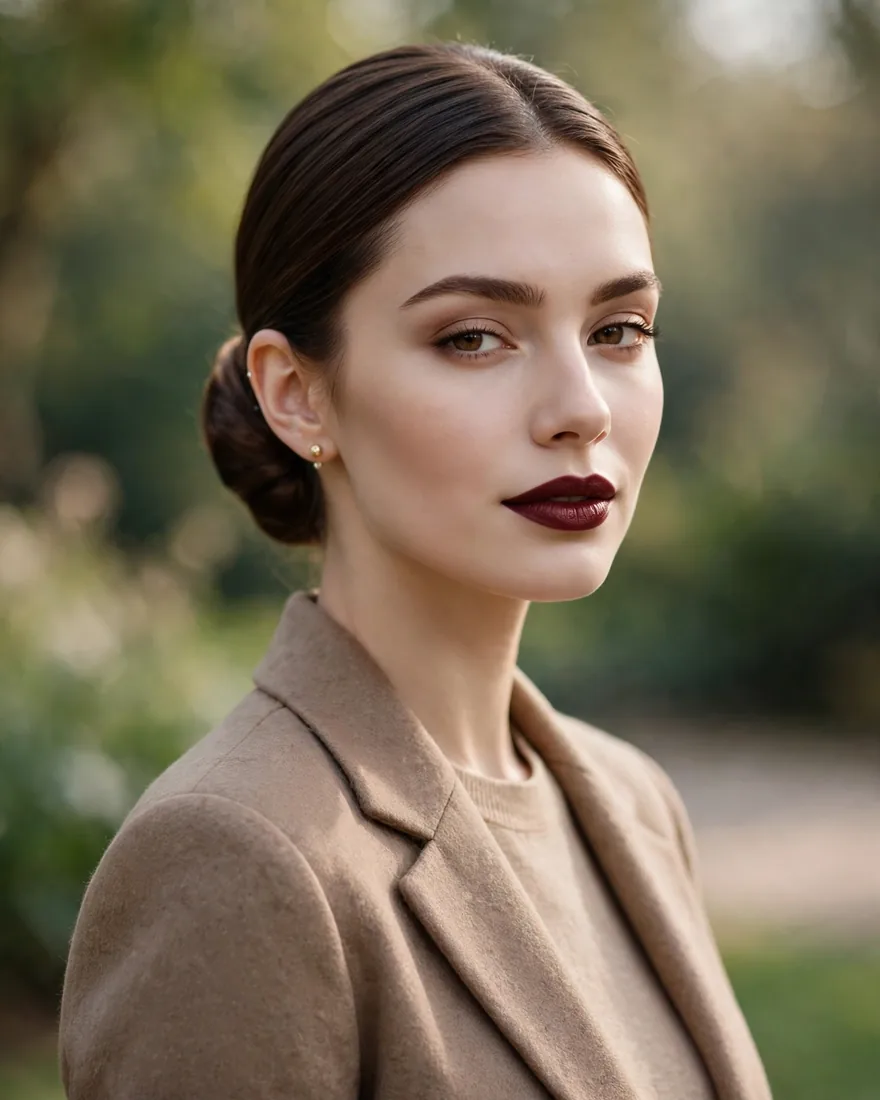 Sleek Low Brunette Bun
