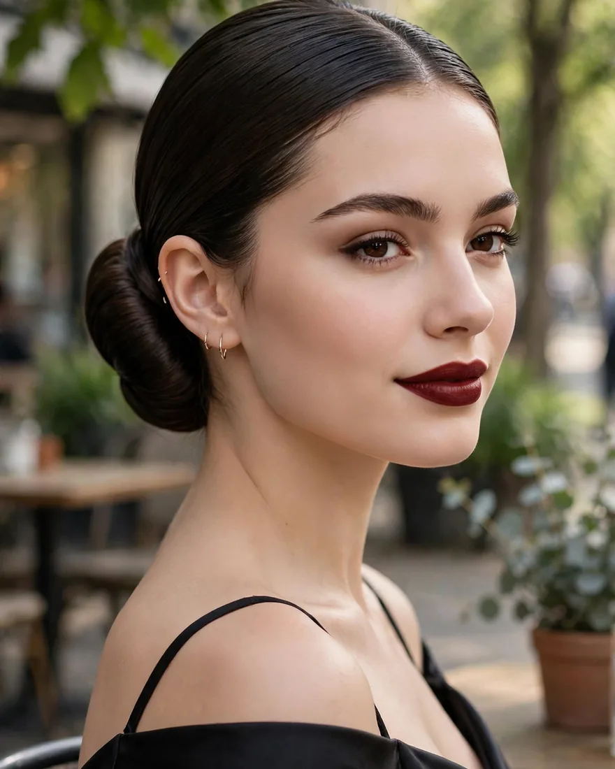 3. Sleek Low Chignon