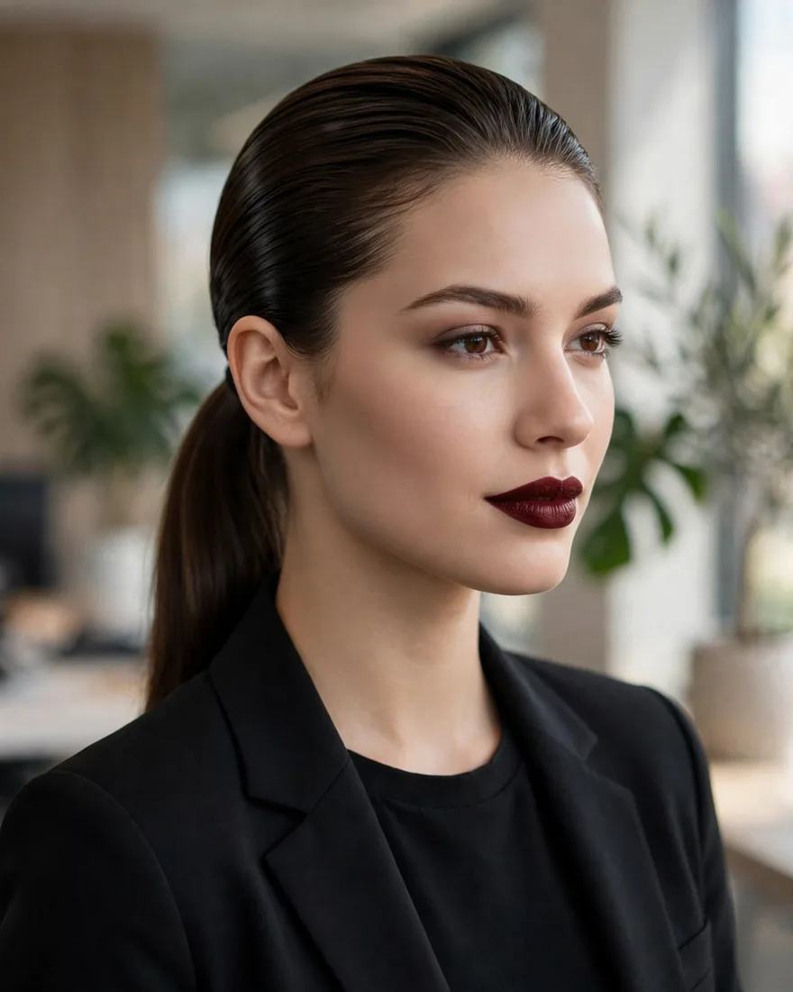 Slicked Back Low Ponytail Slicked Back Low Ponytail