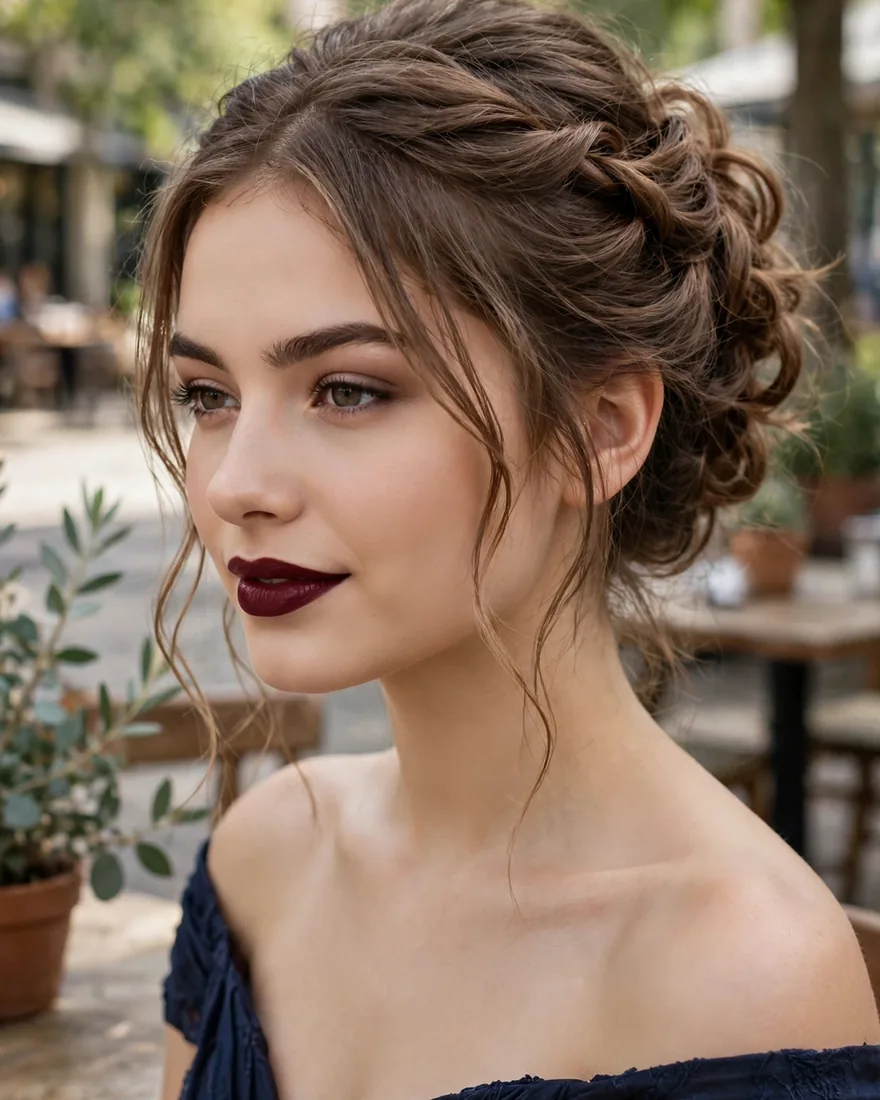 10. Soft Twisted Updo