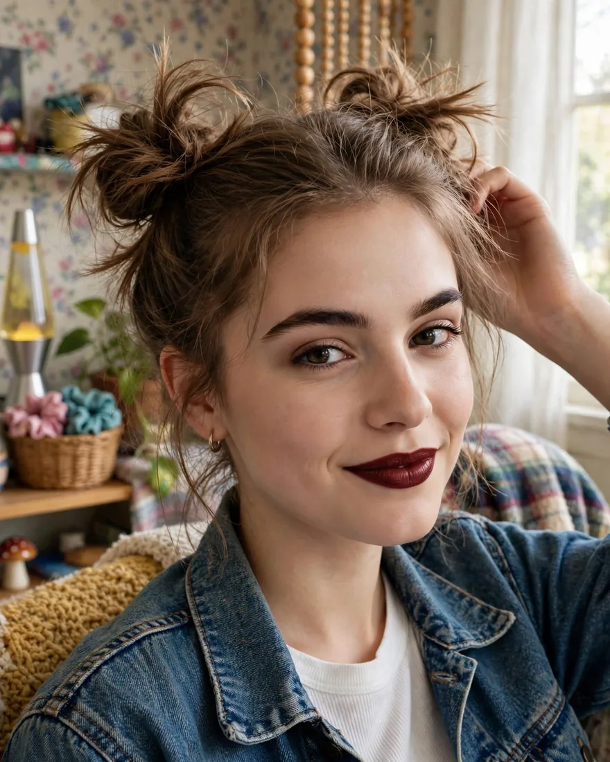 Space Buns 90s Fine Hair