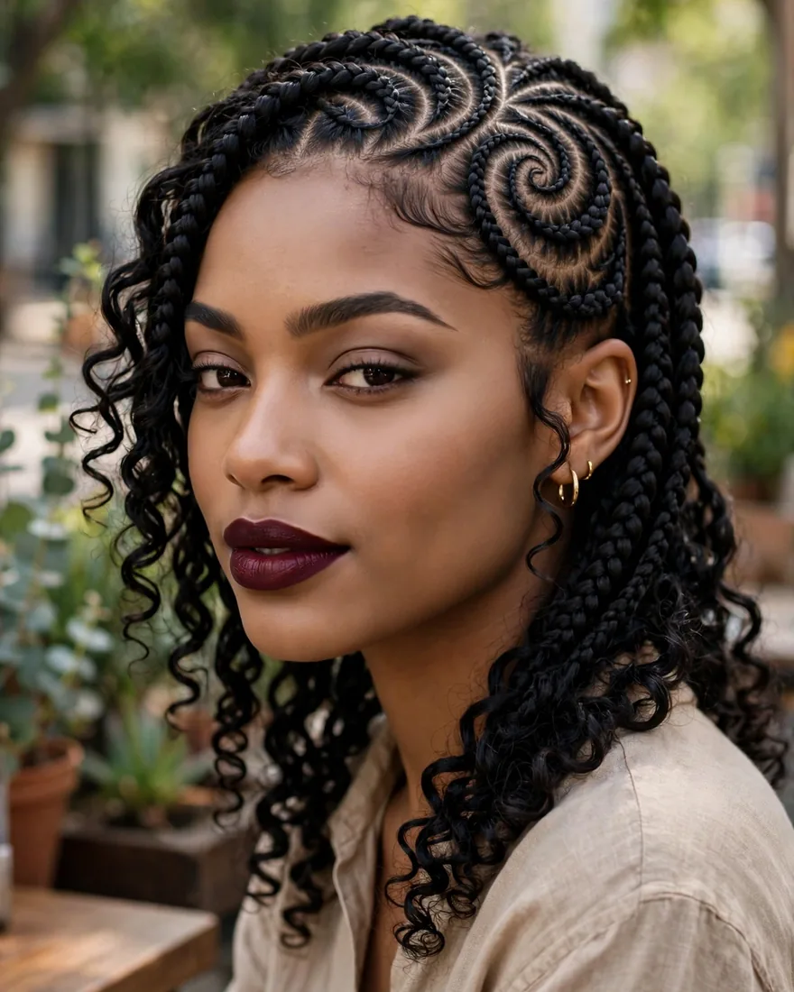 5. Goddess Swirl With Curly Ends