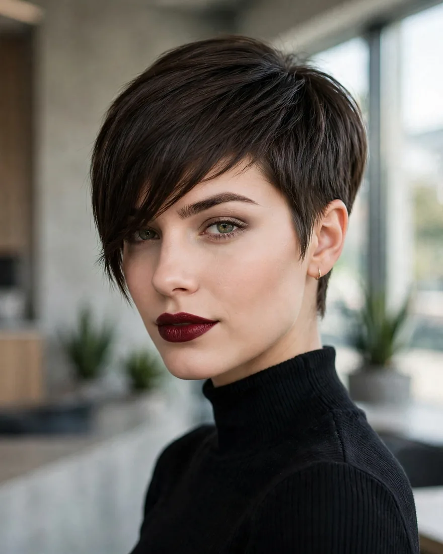 Tapered Pixie Elongated Fringe