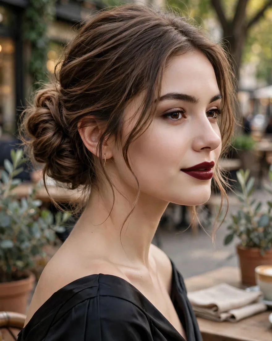2. Textured Low Bun