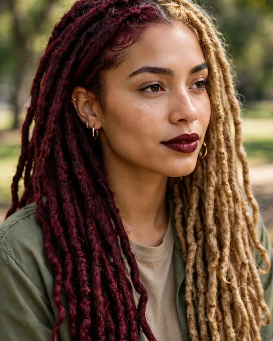 Two-Tone Split Dye Locs