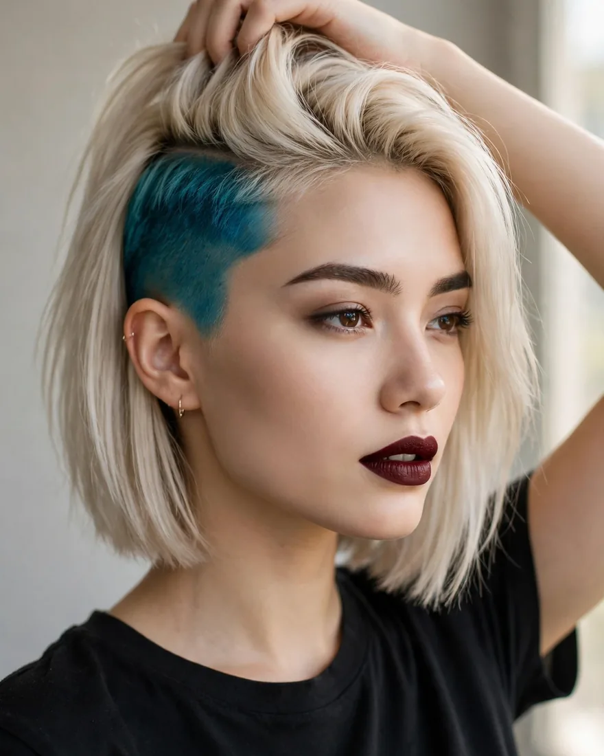 Undercut Bob With Undercolor