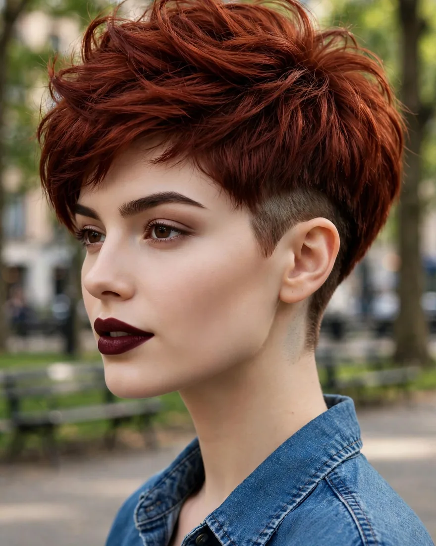Undercut Pixie Bob for Thick Hair