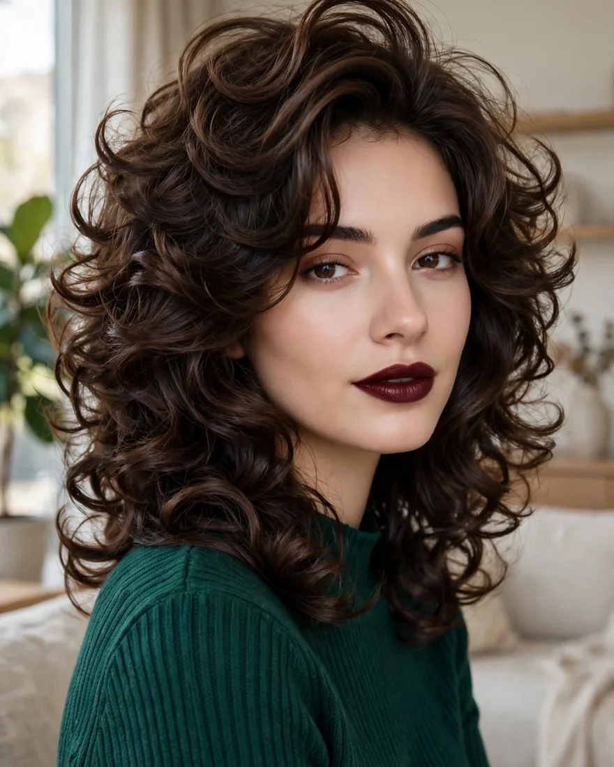 Voluminous Curls With Structured Layers
