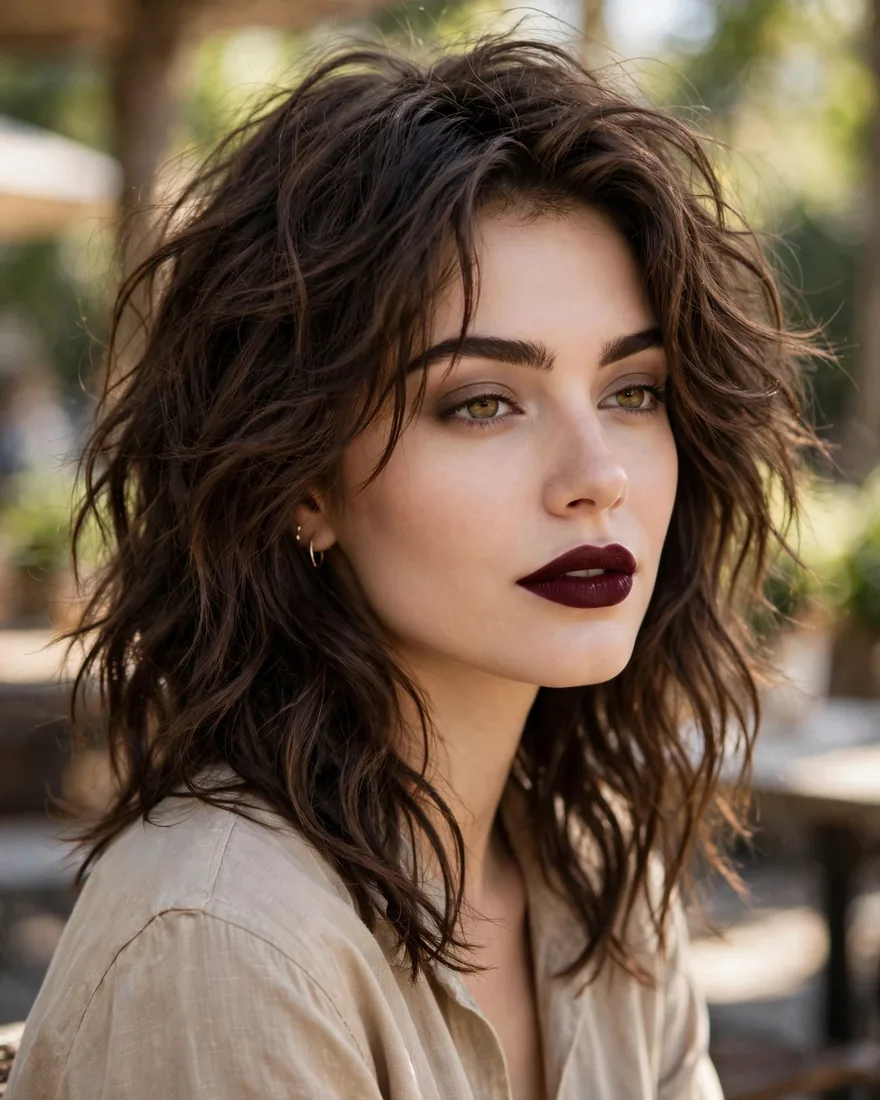 Wavy wolf cut