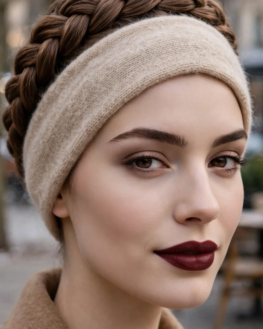 Crown Braid With Cashmere Headband