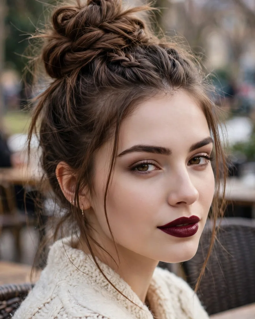 Messy Braided Top Knot