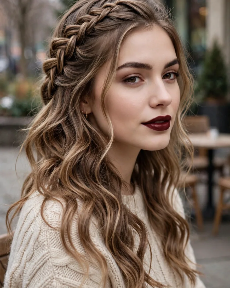 Waterfall Braid With Loose Waves