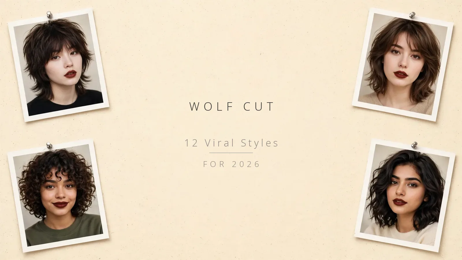 Wolf cut - 12 viral styles photo collage