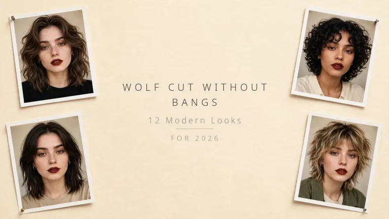 Wolf cut without bangs - 12 modern looks photo collage