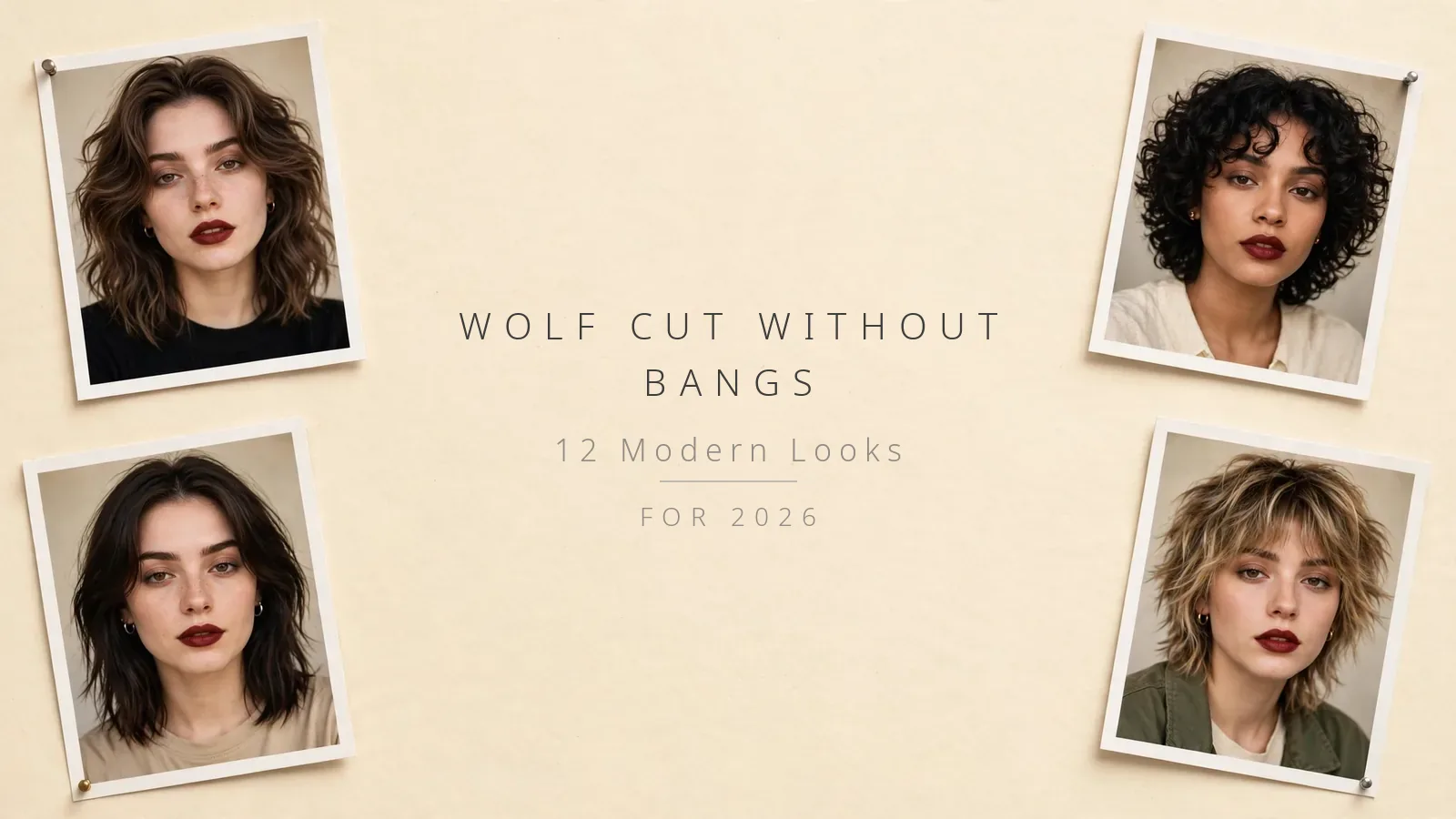 Wolf cut without bangs - 12 modern looks photo collage